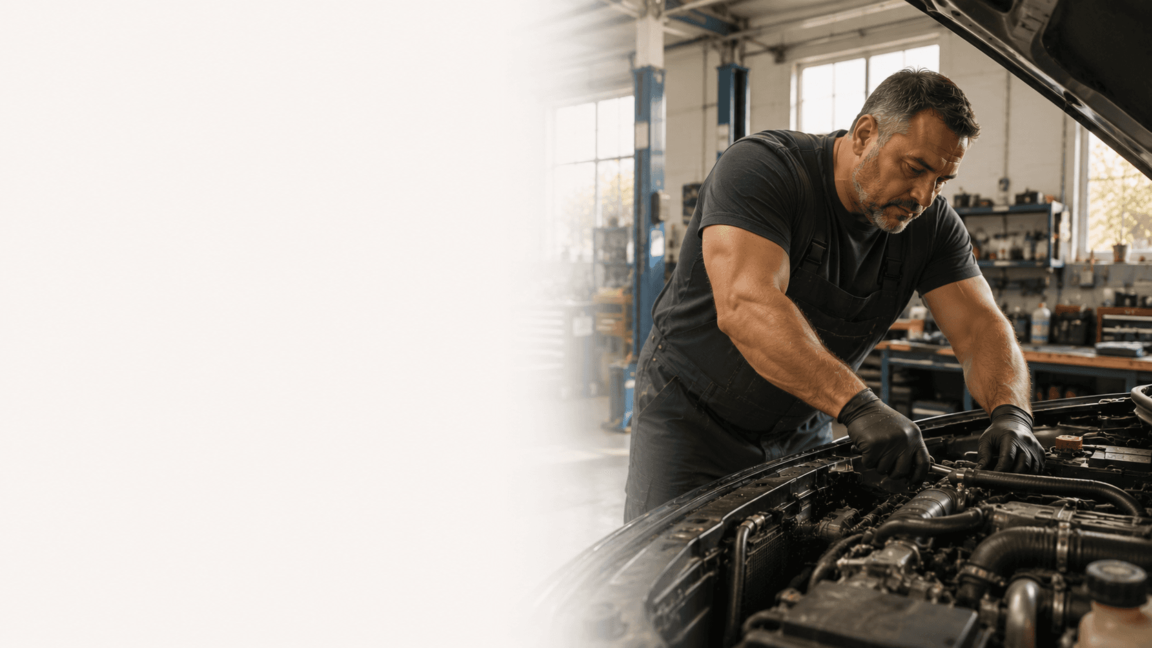 Man working on a car