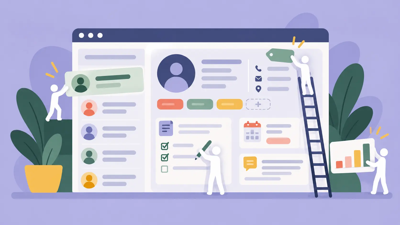 Image showing small people working on a CRM
