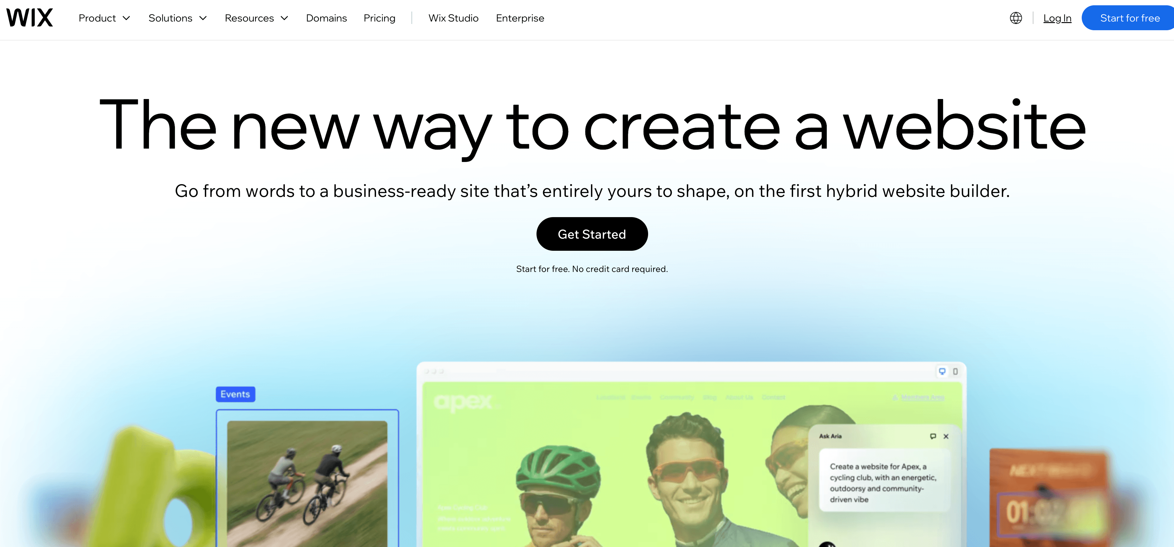 Screenshot of Wix