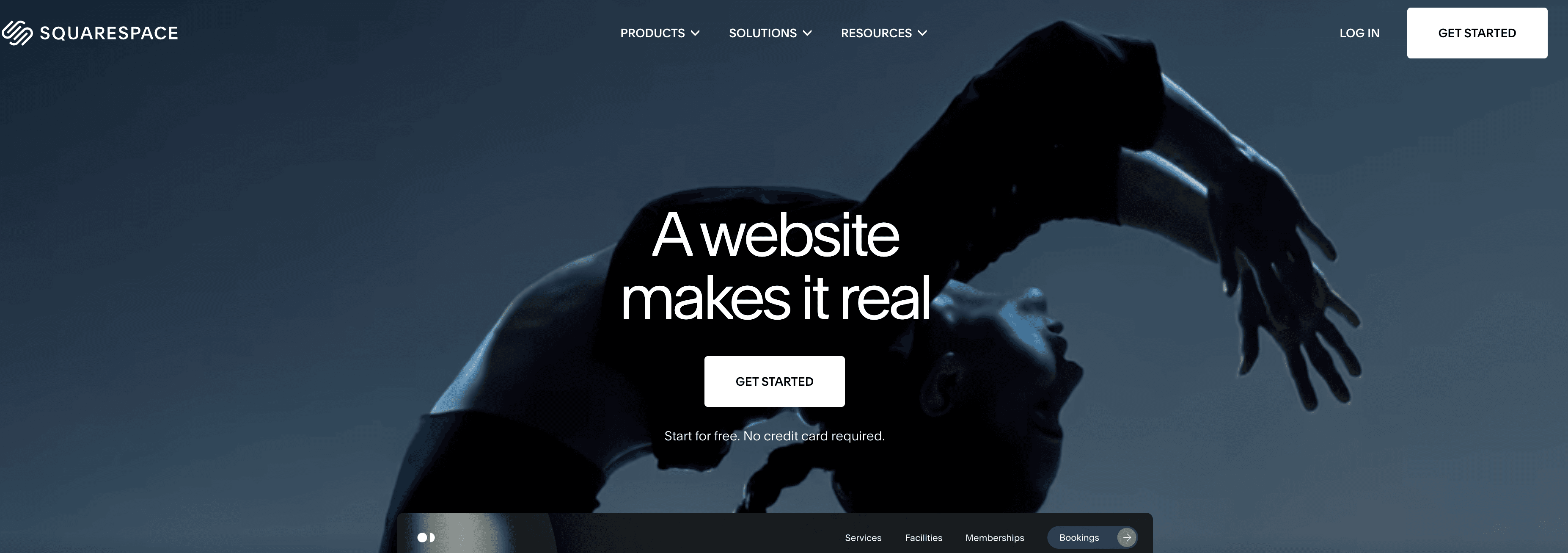 Screenshot of Squarespace