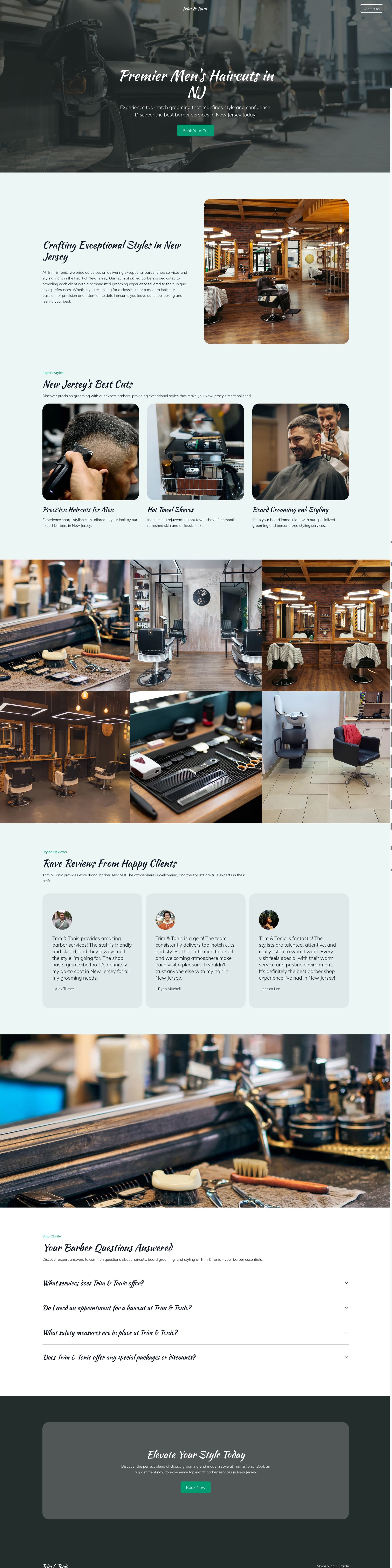 Barber shop website template