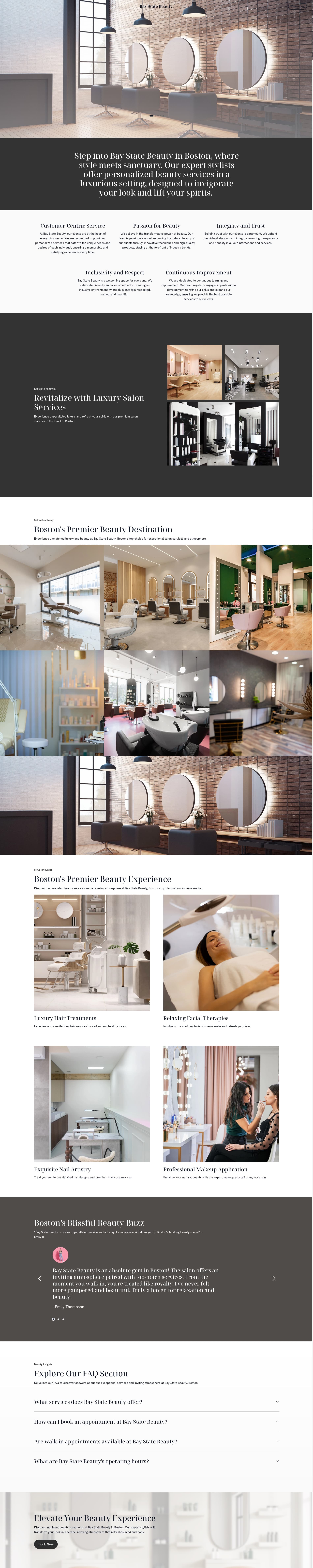 Beauty salon website template