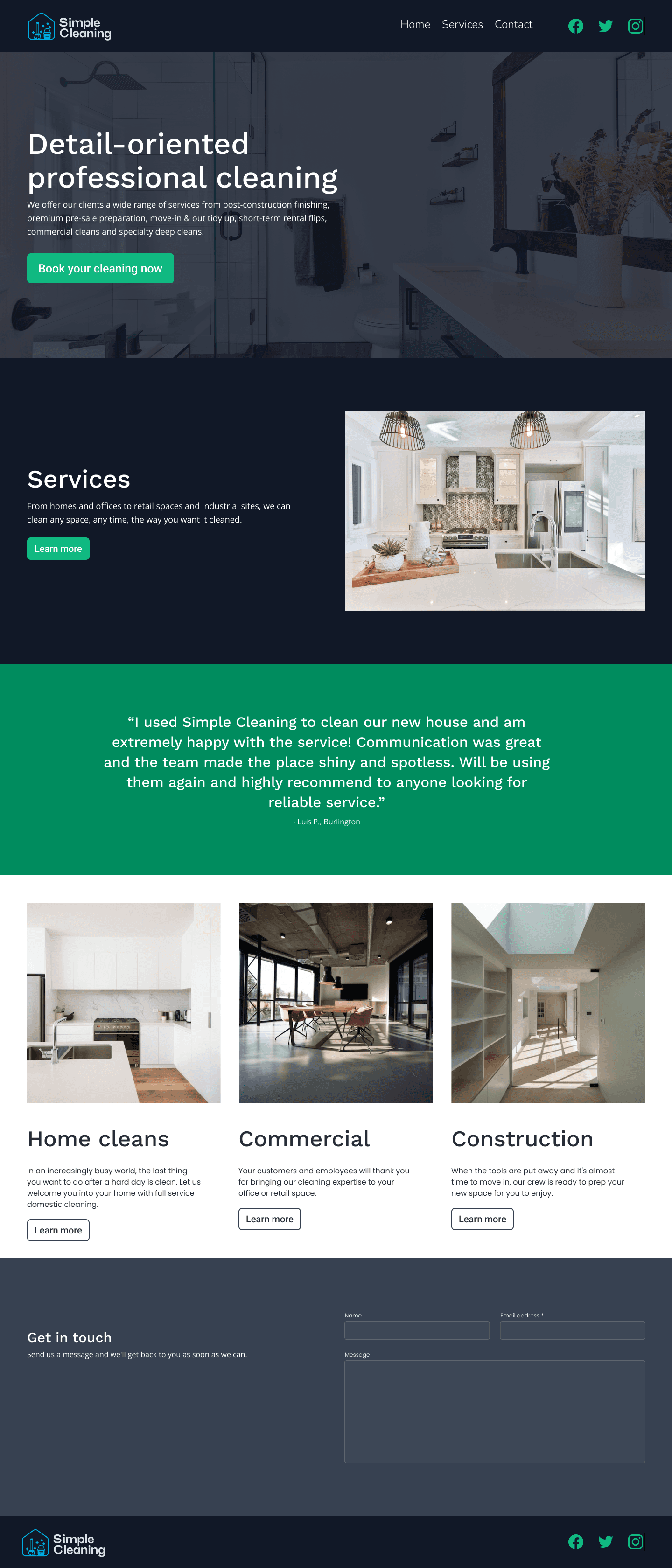 Cleaning website template