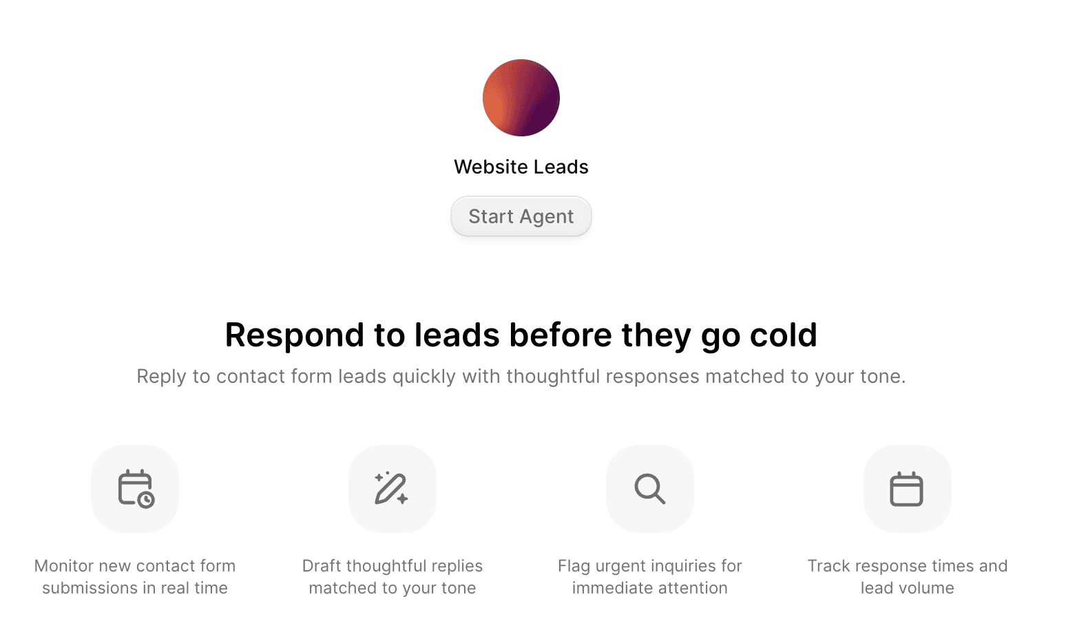 Screenshot of Website Leads agent in Durable