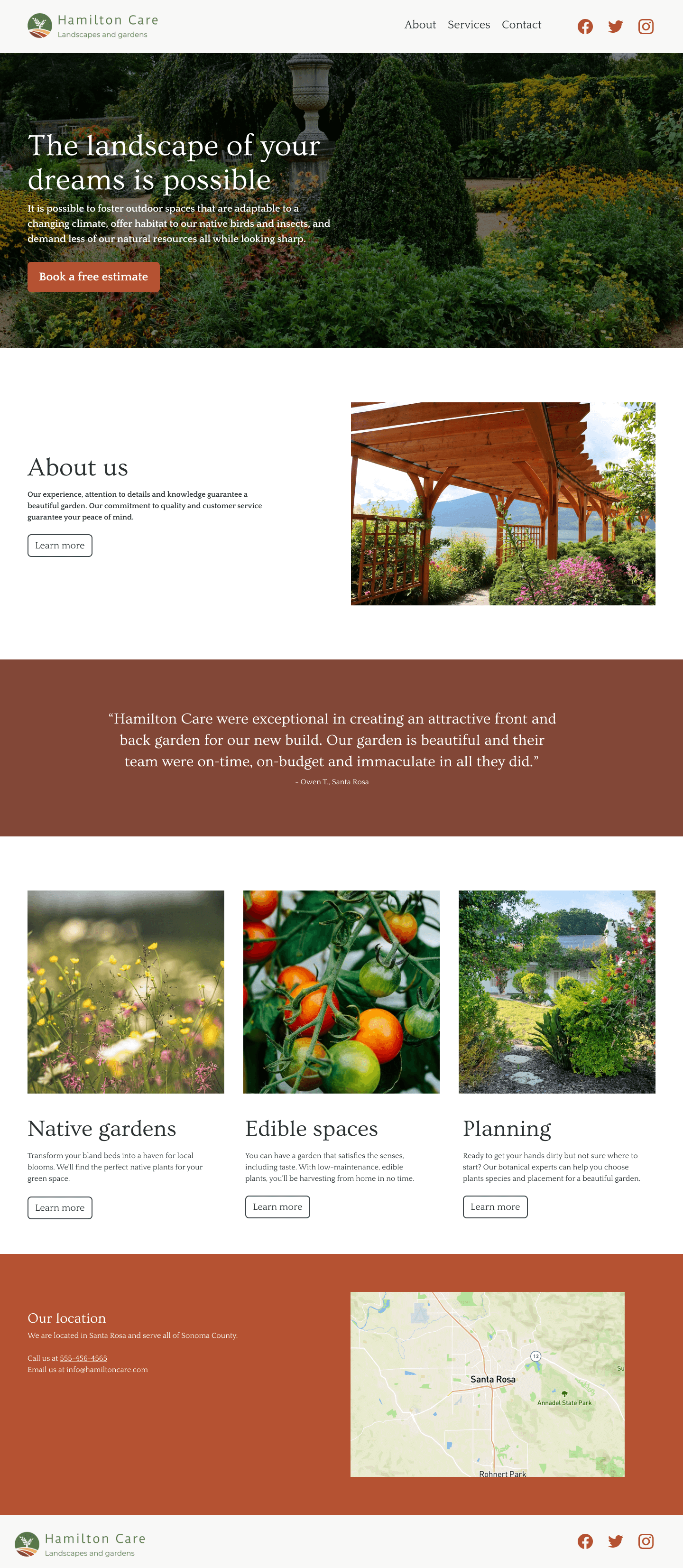 Landscaping website template