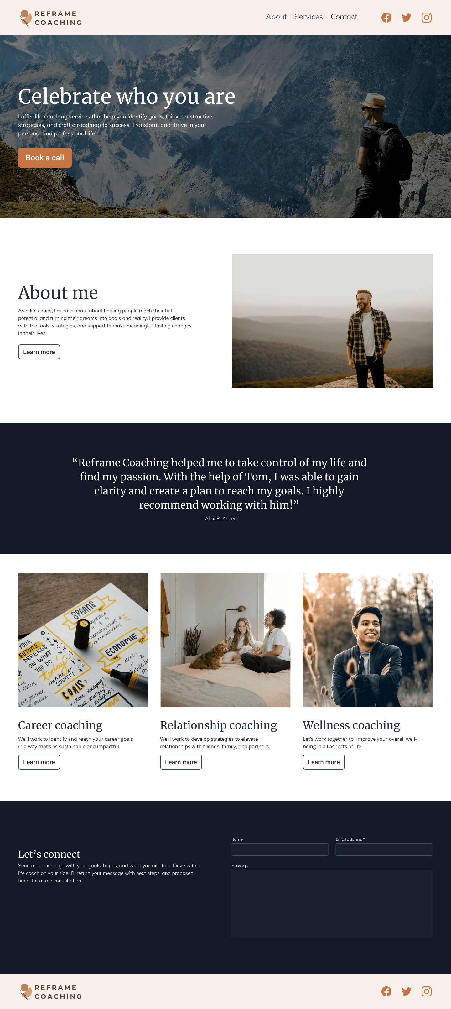 Life coaching website template