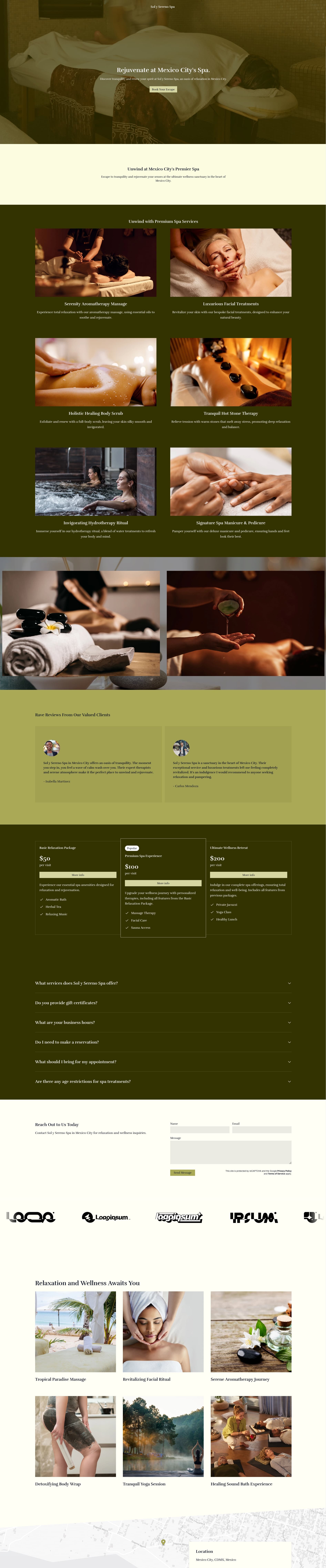 Spa website template